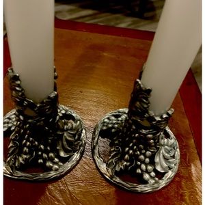 Vintage pewter candle stick holders.